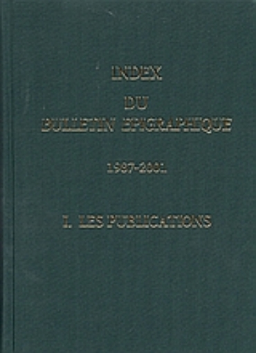 Εικόνα της Index du Bulletin Epigraphique 1987-2001