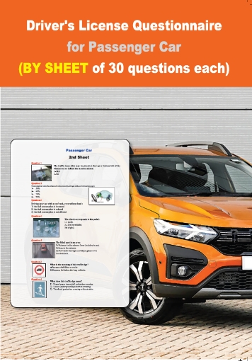 295511-Driver’s licence questionnaire for passenger car (by sheet of 30 questions each)